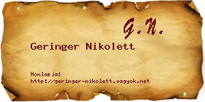 Geringer Nikolett névjegykártya